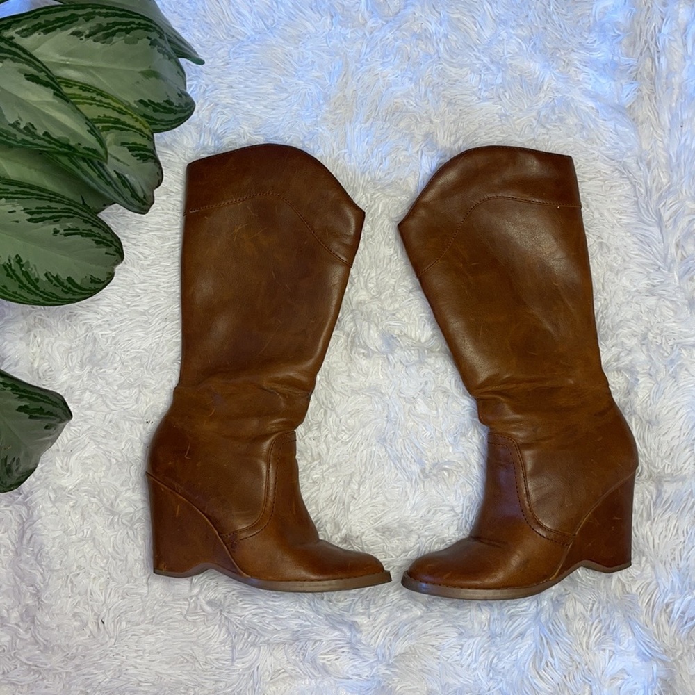 Wedged Cowboy Boots - Picture 1 of 14